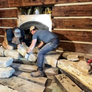 Stone hearth for our LOG HOME fireplace: We are back! (#150)